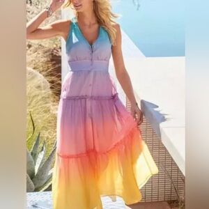 Boston Proper Multicolor Maxi Dress
